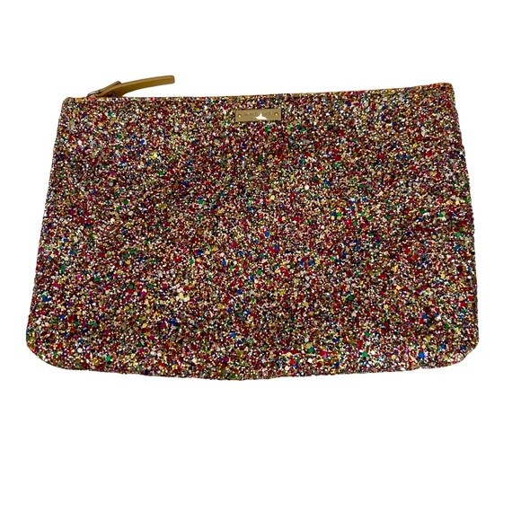 kate spade Handbags - NWOT KATE SPADE Pink, Silver and Gold Sparkle Glitter Clutch Bag.